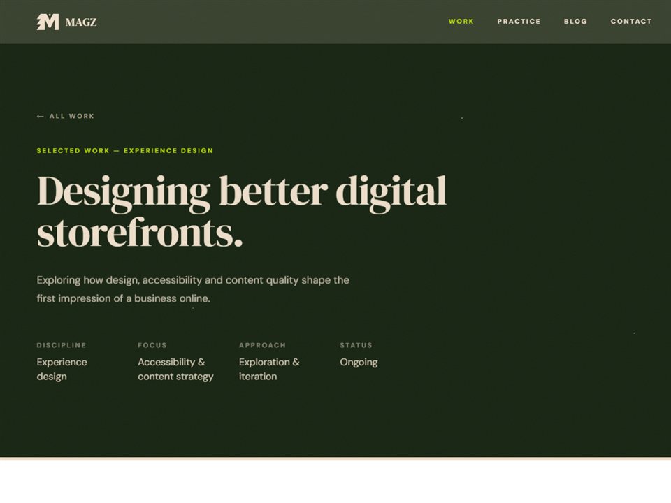 Digital Storefronts — experience design exploration of business profiles